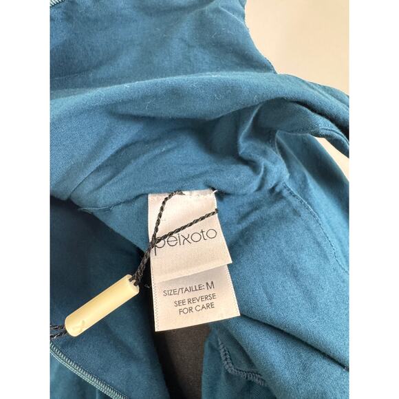 Peixoto Marine Teal Harlow Maxi Dress Cotton Drop Waist Square Neck M Medium - Picture 6 of 8